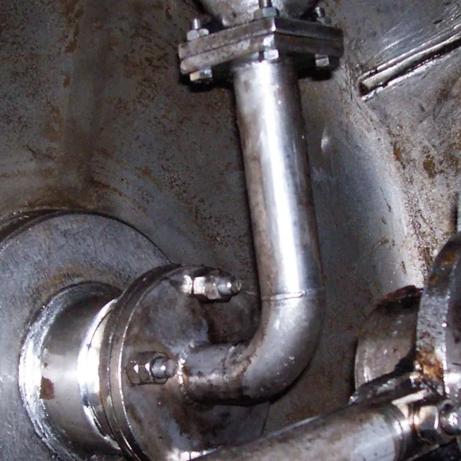 Pipework after Dry Ice blast cleaning.