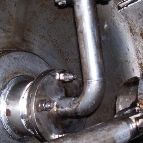 Pipework after Dry Ice blast cleaning.