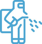 Dry Ice Blasting Operative icon in blue