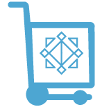 Cryonomic blaster icon in blue